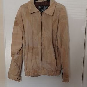 Genuine Suede Leather Men's Cream/Beige Jacket